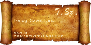 Tordy Szvetlana névjegykártya